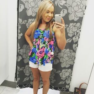 Floral Dressy Tank Top - Multicolor